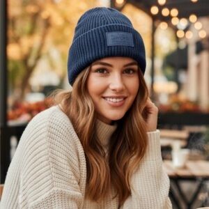 NWT - Coach GRAY Knit Patch Beanie